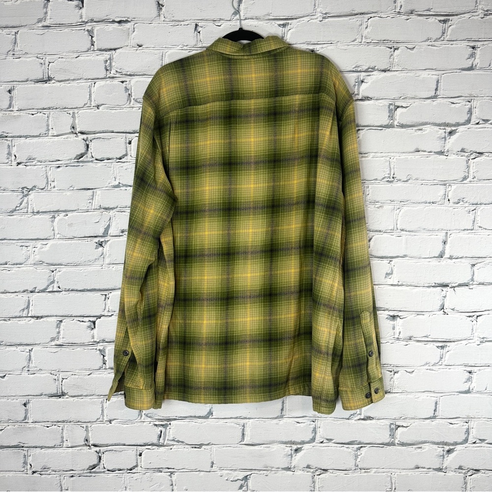 Patagonia Fjord Flannel Shirt Organic Cotton Long Sleeve XXL Green Plaid Outdoor - Picture 2 of 8